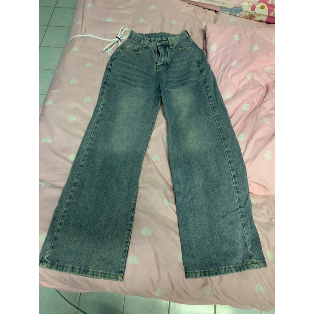 กางเกงยีนส์เอวสูงป้ายBELIN STAR