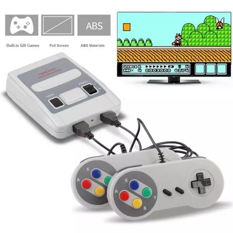 SFC Retroเครื่องเล่นเกมพกพา 620 เกม สำหรับทีวี  พร้อมจอยควบคุม 2 ตัว MINI SFC TV Handheld