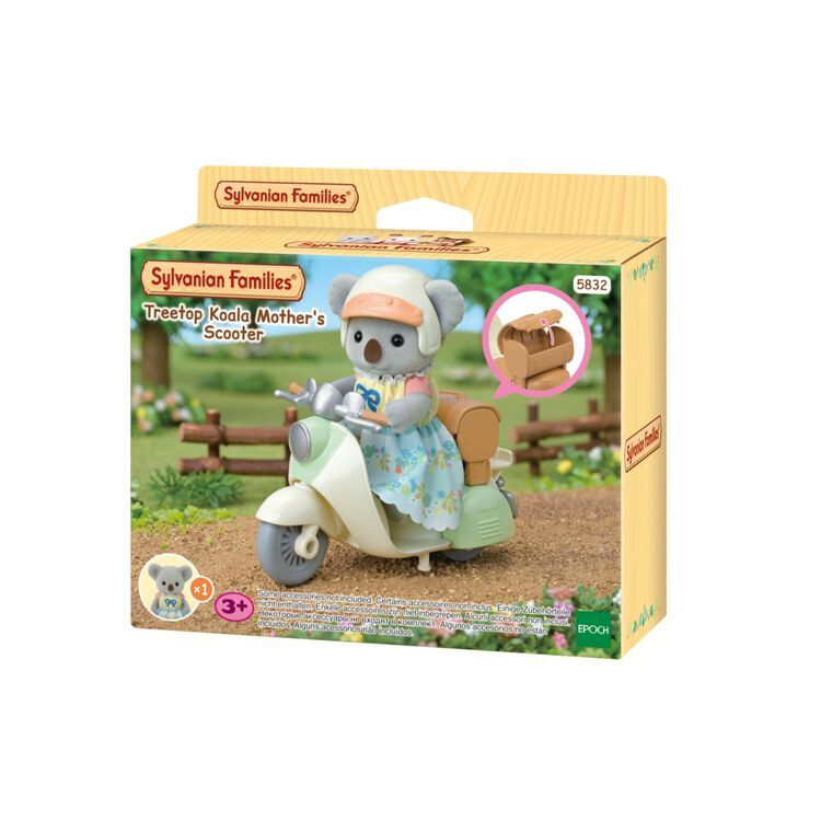 มาใหม่  Hot 🏰พร้อมส่ง🏰 หายาก Sylvanian Koala Mom Scooter Set Treetop mother แม่ หมี มอเตอร์ไซค์ Motorcycle โคอาล่า หมวก