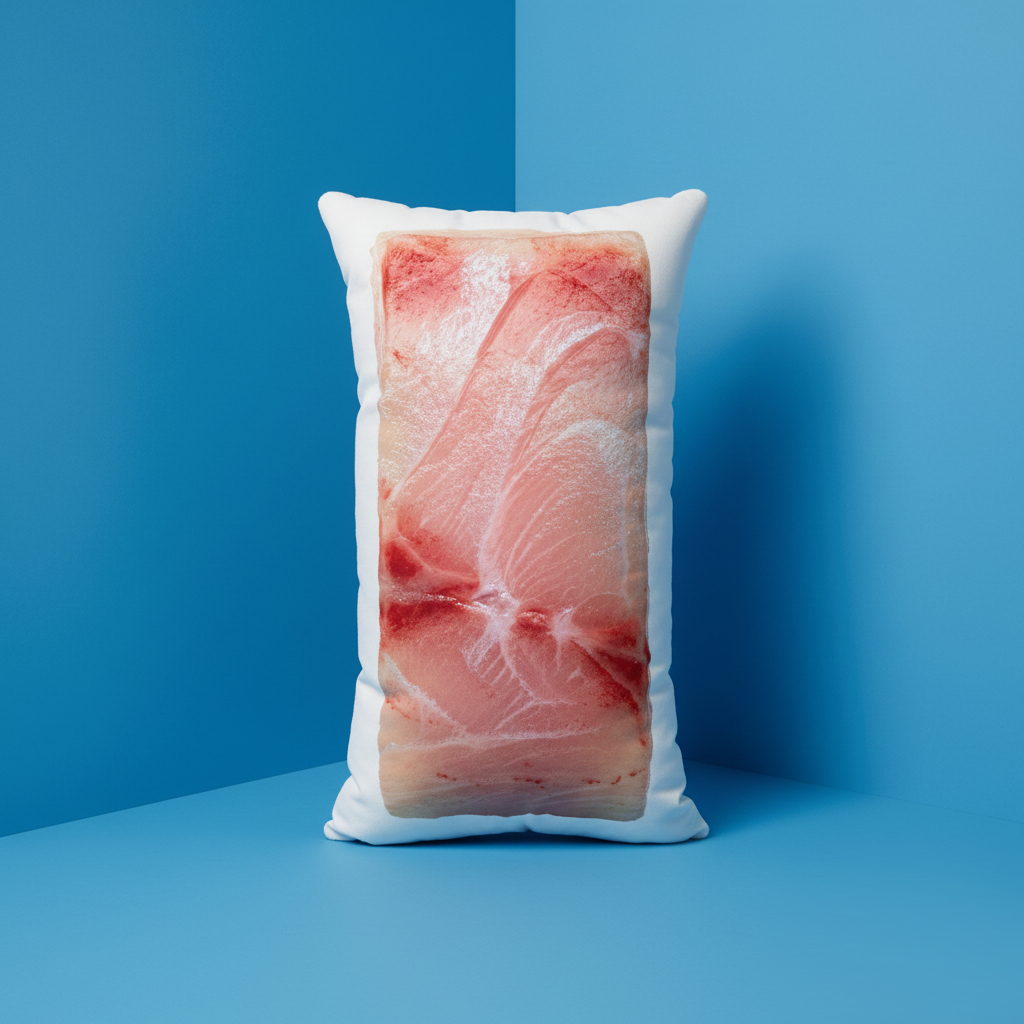 ปลา hamachi sashimi ฮามาจิ ซาซิมิ หมอนสกรีนรูป หมอนไดคัท 40ซม. พิมพ์2ด้าน ของขวัญ อาหารญี่ปุ่น FAFOD