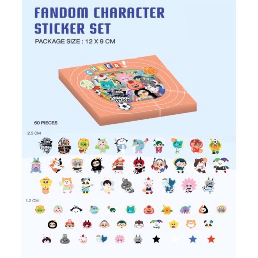 FANDOM CHARACTER STICKER SET GMMTV PERMPOON POLCASAN DOMIIA LYKYOU JUMMO ANY LUNAR NEONA TOMAFOX AVO