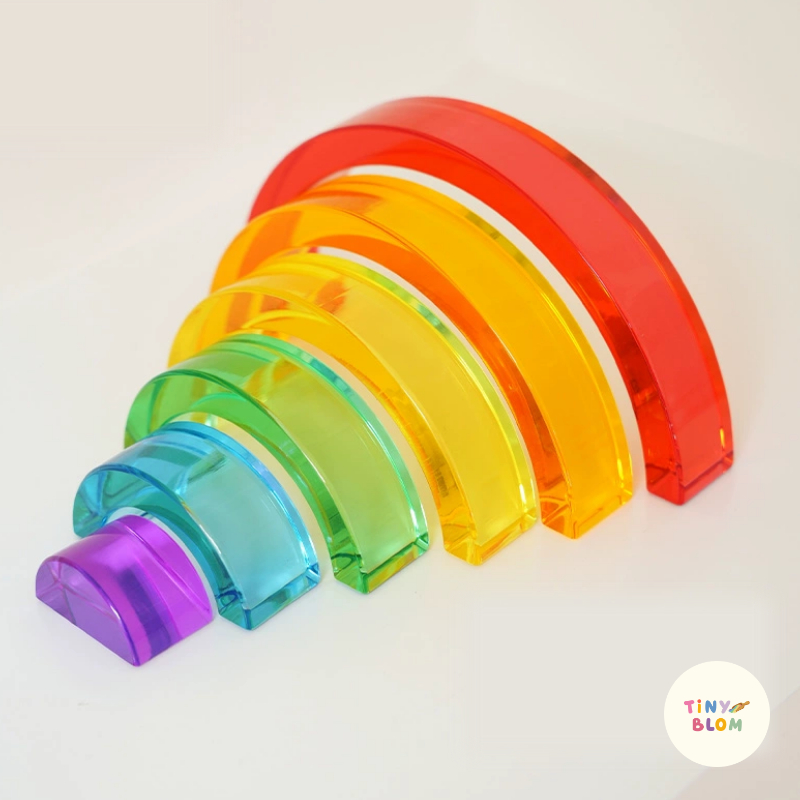 (พร้อมส่ง)บล็อกอะคริลิคใสโปร่งแสง สีรุ้ง 🌈 แบบทรงสี่เหลี่ยม สูงโปร่ง คุณภาพพรีเมียม ของเล่นเสริมพัฒนาการ - รูปที่ 6