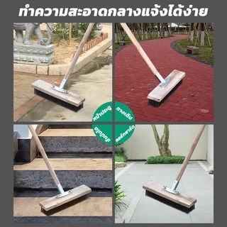 แปรงขัดพื้น แปรงลวดขัดพื้น แปรงลวดสเตนเลส ด้ามจับยาว ทนทาน สําหรับทําความสะอาดพื้น ในร่ม กลางแจ้ง แปรงลวดสเตนเลส