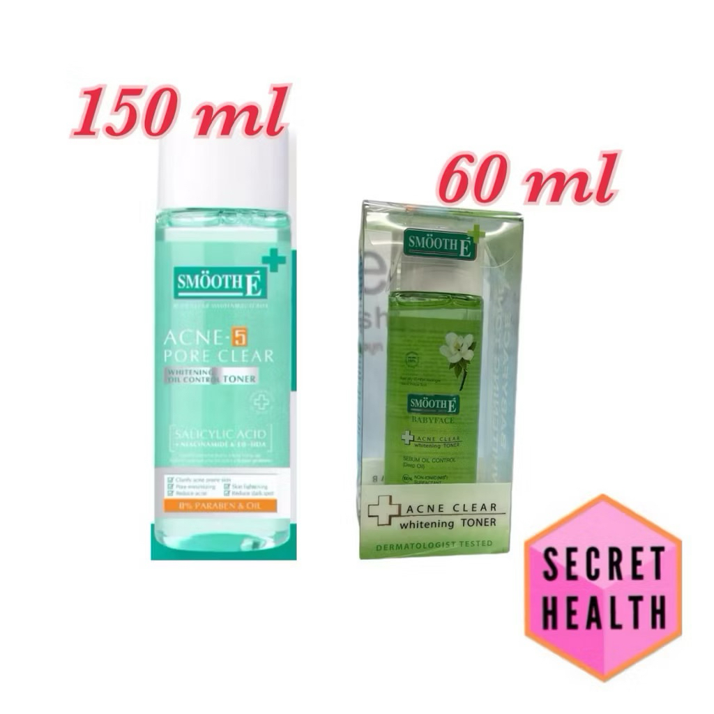 Smooth E Acne Clear Whitening Toner 60,150ml สมูทอี แอคเน่ เคลียร์ ไวเทนนิ่ง โทเนอร์