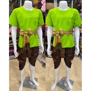 เสื้อพื้นเมือง เสื้อผ้าไทยคอกลม เสื้อเป็นผ้า TC ซักแล้วนิ่มใส่สบาย ไม่ร้อน ไม่เป็นขุย ทน สีไม่ซีด📌เฉพาะเสื้อ