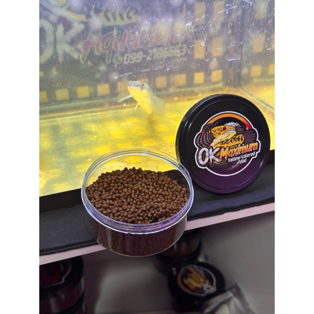 OK maximum อาหารเร่งสีเหลืองสำหรับปลาช่อน สูตรใหม่