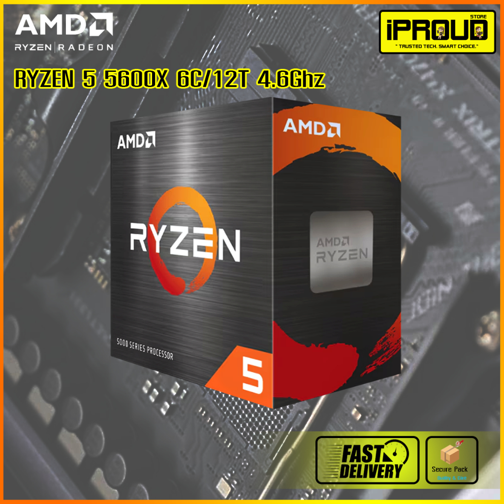 ซีพียู AMD Ryzen 5 5600X 3.7GHz Gaming CPU AM4 Processor 6 Core 12 Thread ประกันศูนย์ไทย