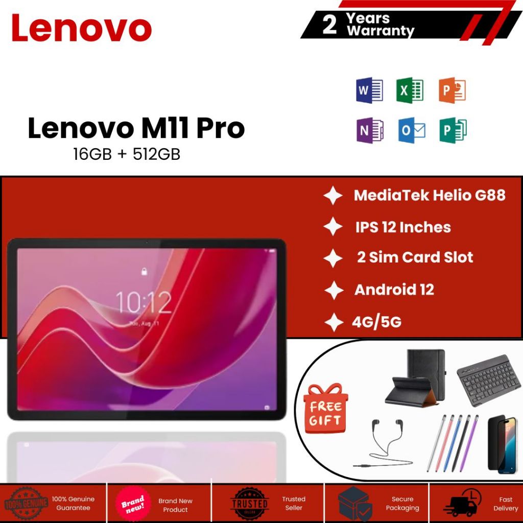 Lenovo Tab M11 Pro 2025 แท็บเล็ต 12 นิ้ว Android | RAM 16GB ROM 512GB | ลื่นแรง + ของแถม