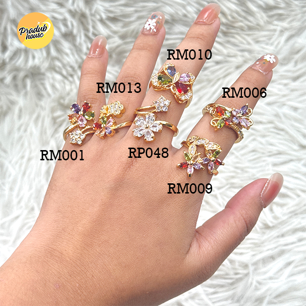 6ลาย จำนวนจำกัด แหวน ผีเสื้อดอกไม้ มีหลายแบบสวยๆ  แฟชั่นเรียบง่ายสำหรับผู้หญิง