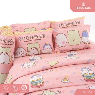 Fountain FTC161 การ์ตูน Moppu ลิขสิทธิ์แท้ Sanrio สัมผัสนุ่มลื่น ชุดเครื่องนอนฟาวน์เทน ผ้าปูที่นอน ผ้านวม