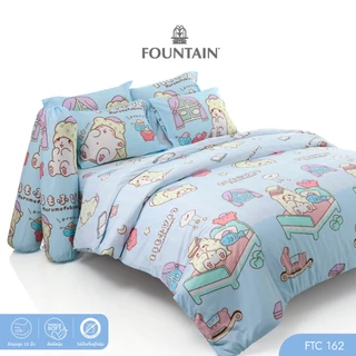 Fountain FTC162 การ์ตูน Moppu ลิขสิทธิ์แท้ Sanrio สัมผัสนุ่มลื่น ชุดเครื่องนอนฟาวน์เทน ผ้าปูที่นอน ผ้านวม