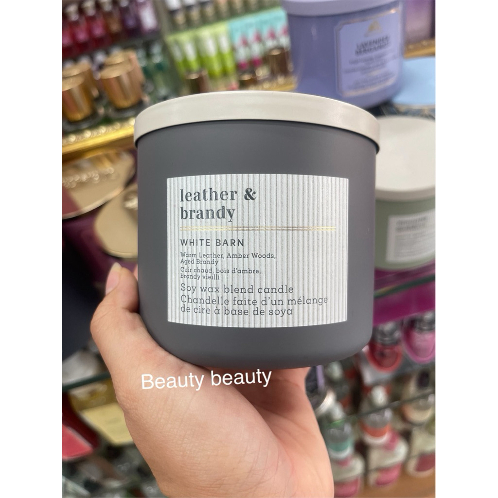 Bath & Body Works Leather & Brandy 3-Wick Candle 411g.