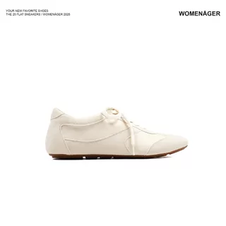 WOMENAGER - The 25 Flat Sneaker สี Ivory รองเท้าผ้าใบ รองเท้าผ้าใบผู้หญิง