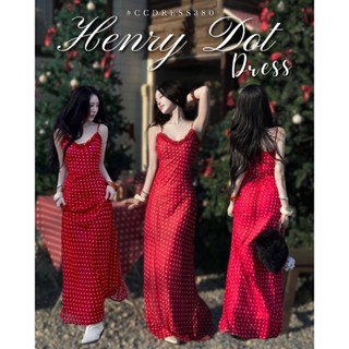 Chuuclothing Henry dot dress [พร้อมส่ง สีแดง / สีดำ] เก็บโค้…