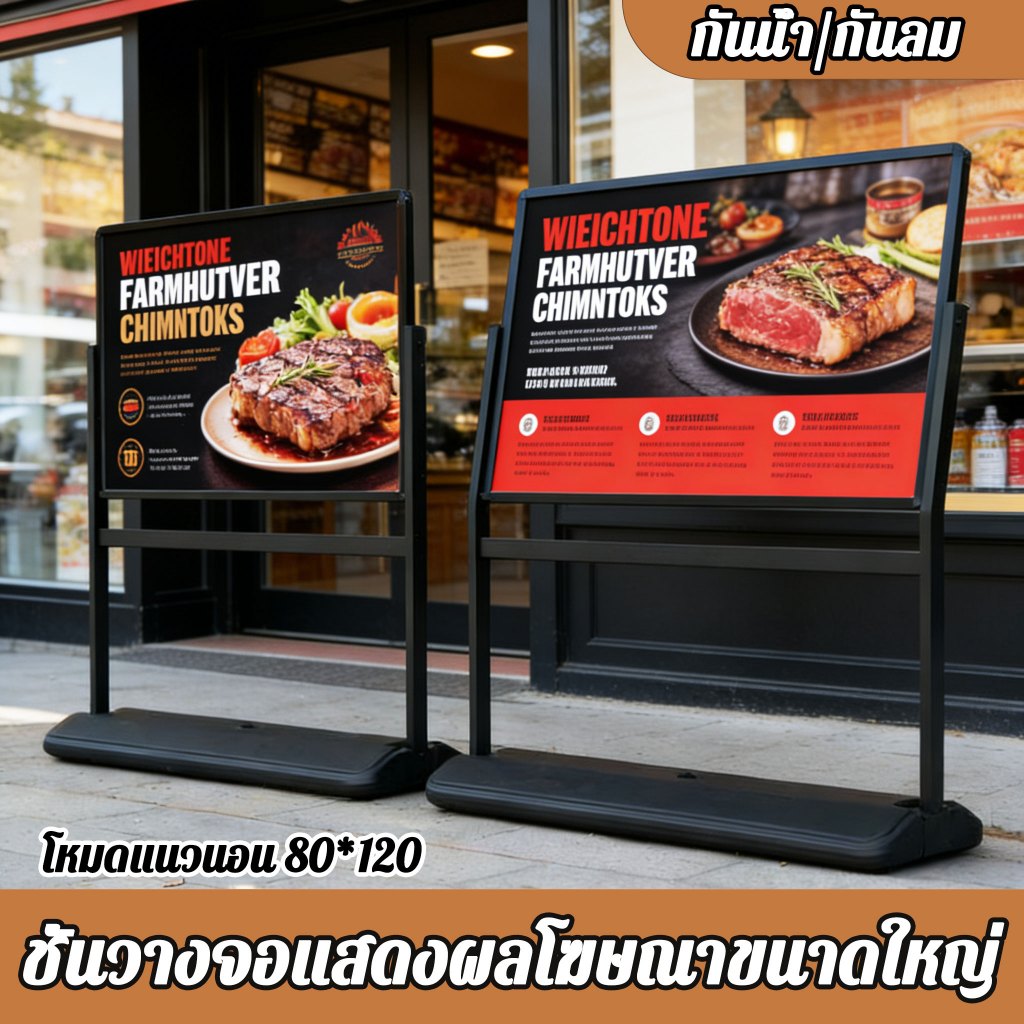 ป้ายโฆษณา/ป้ายสินค้าแบบเติมน้ำกันลม - สำหรับตั้งหน้าร้าน งานกลางแจ้งและรับสมัครงาน