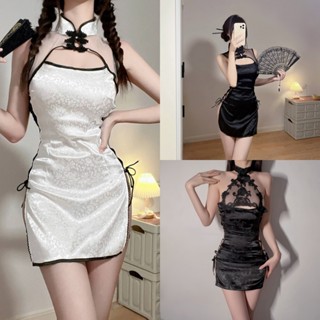 💖ชุดนอนฉลองผู้หญิง 🧵 สไตล์คอจีนปักลาย ☁️ นุ่มนวลอากาศไหล สำห…