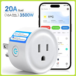 Tuya Wi-Fi Smart Plug 16/20A วัดพลังงาน-ปลั๊กไฟ  ปลั๊กอัจฉริ…