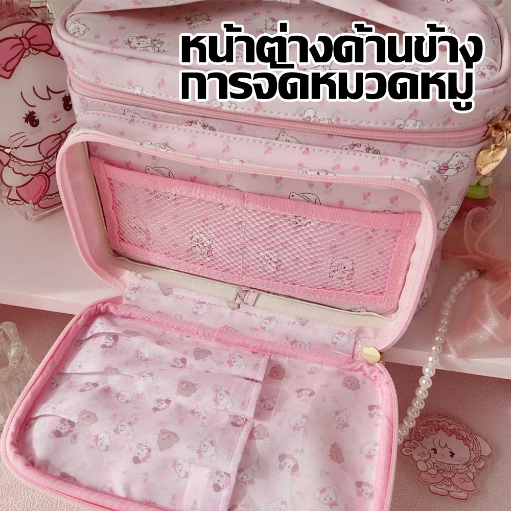 กระเป๋าเครื่องสําอางความจุ กระเป๋าถือความจุ ขนาดใหญ่ กระเป๋าเครื่องสำอางอเนกประสงค์การ์ตูน กระเป๋าเครื่องสําอางแฟชั่น รูปที่ 6