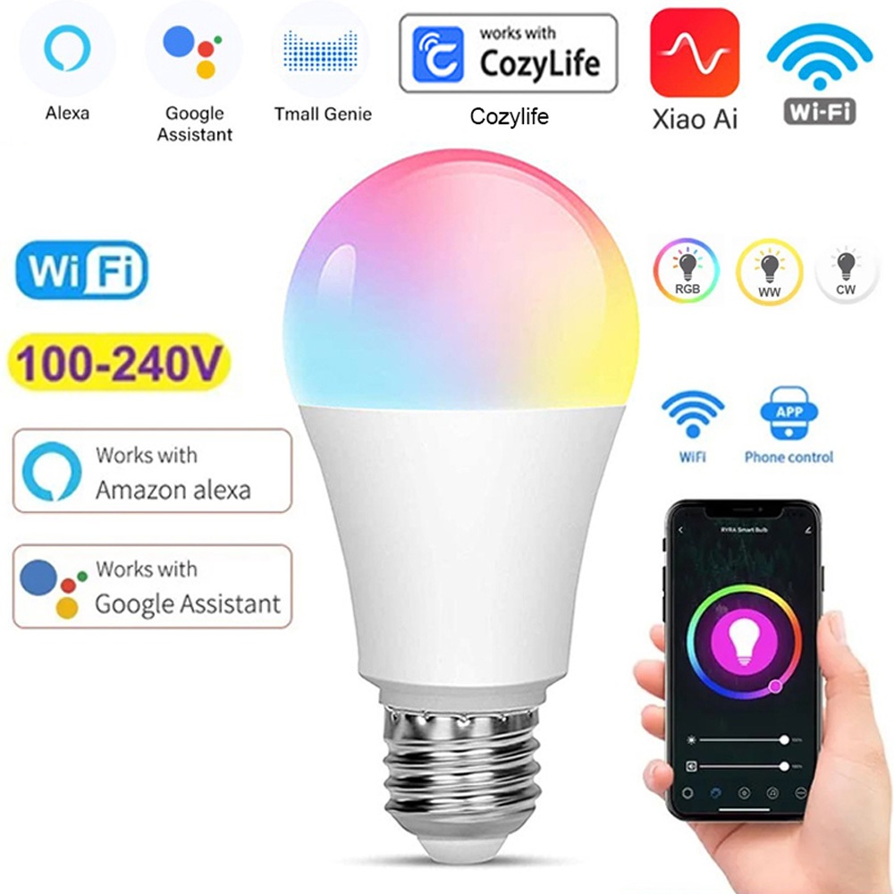 Tuya WiFi หลอดไฟฉลาด Cozylife APP คอนโทรลเลอร์ไร้สาย Universal Breaker Timer หลอดไฟฉลาด Bluetooth