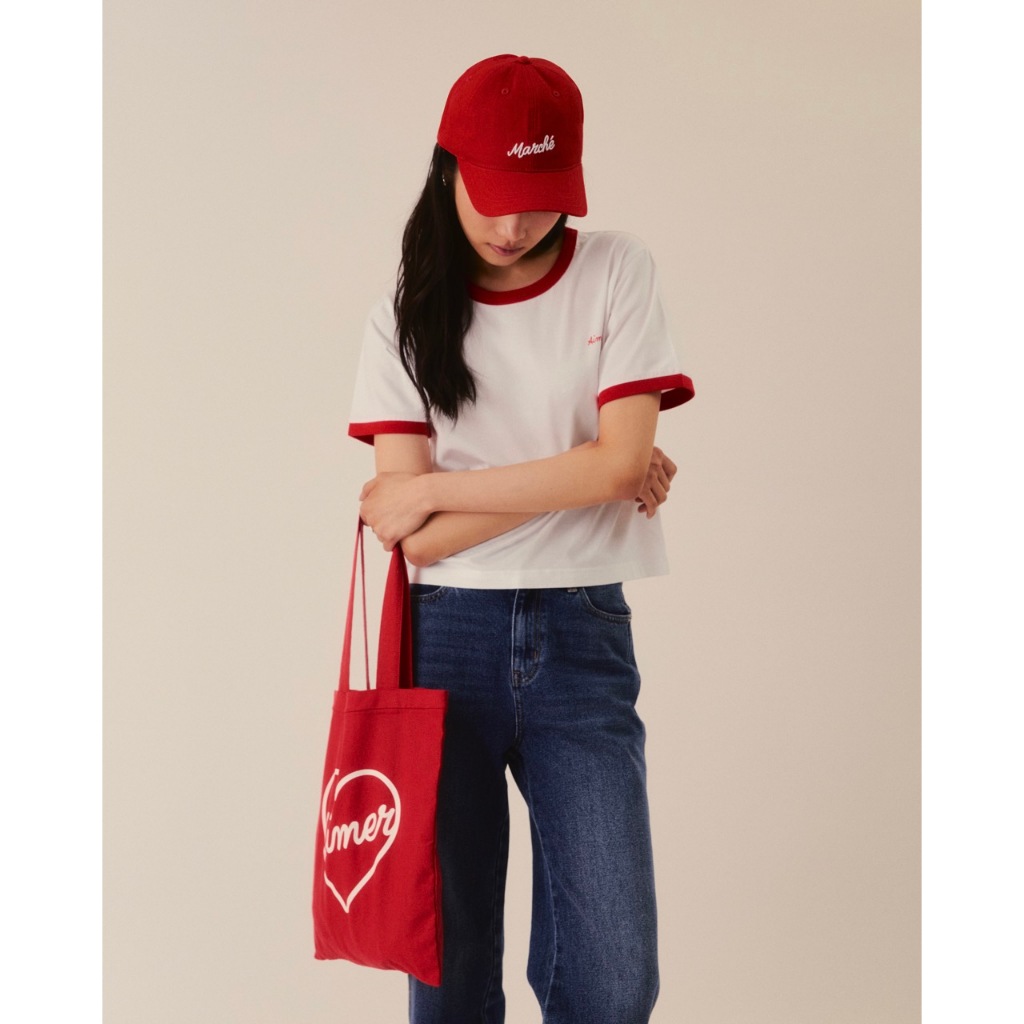 AIMER - Classic Ribbed Contrast T-Shirt เสื้อยืดผู้หญิง