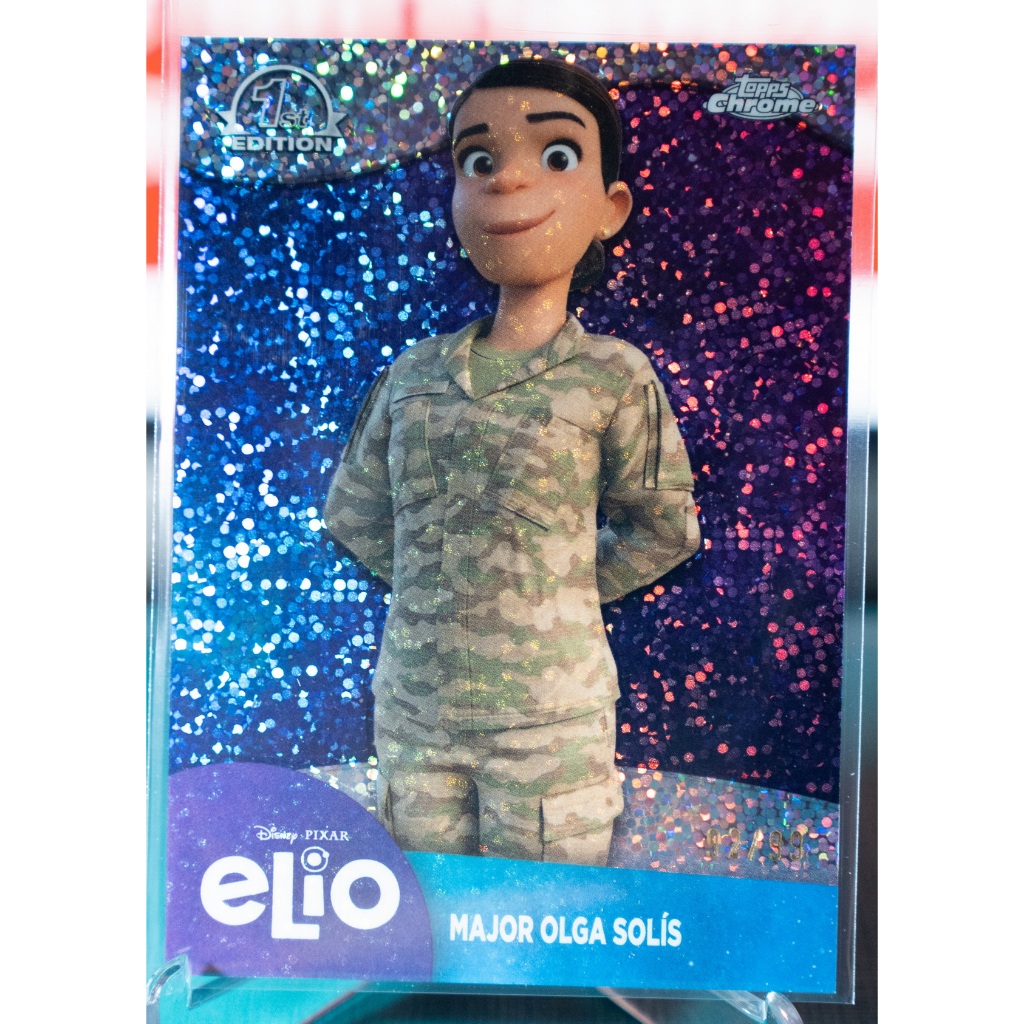 2025 Topps Chrome Disney Major Olga Solis Elio 1st Edition Refractor Speckle /99
