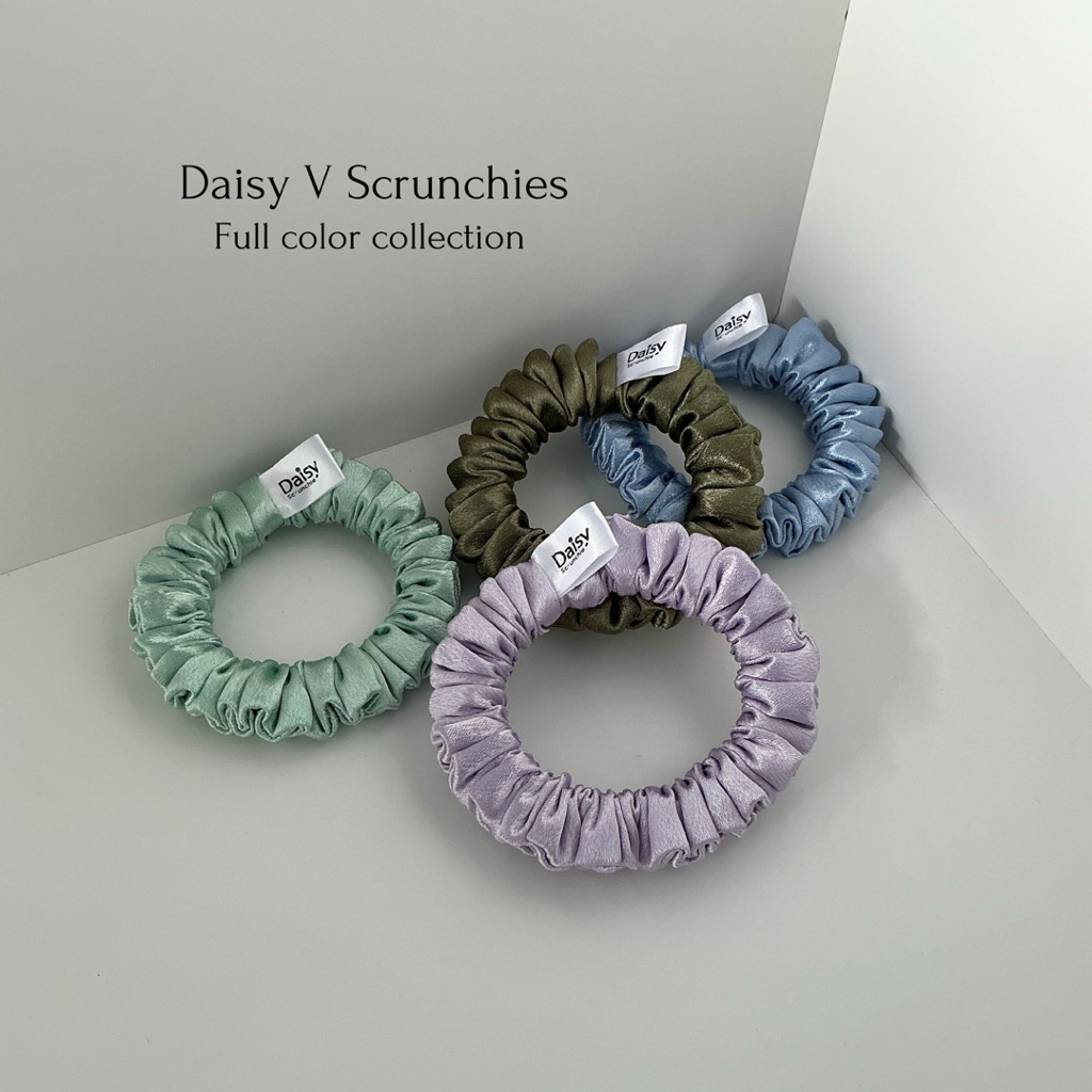 ยางรัดผม • Daisy v scrunchies • satin full color collection • S size • หลากหลายสี ราคา ถูกที่สุด ดีลบีเคเค แกลเลอรีภาพที่ 3