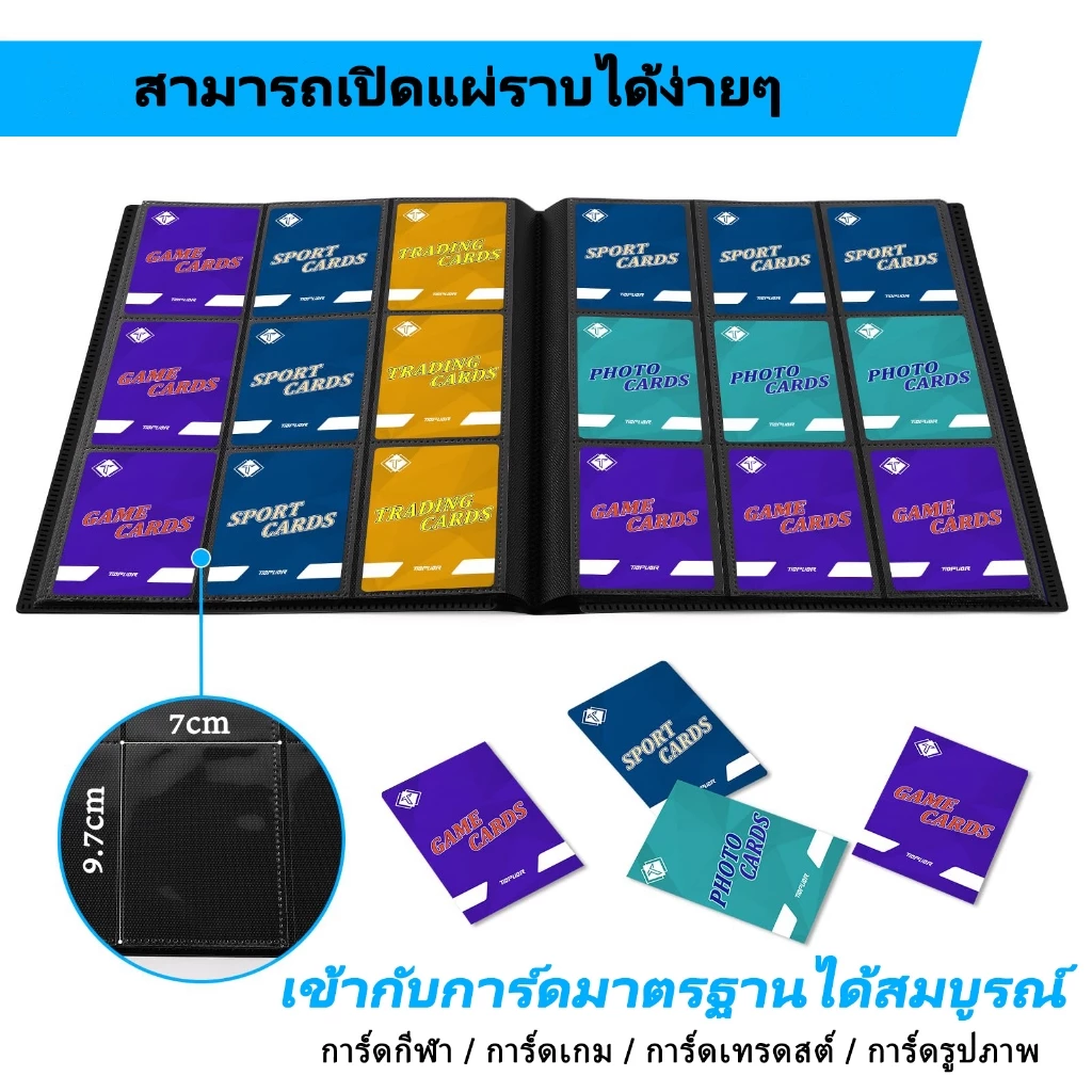 🔥แฟ้มสะสมการ์ด 9ช่อง ขนาด A4 มีสายรัดยาง ป้องกันการหลุด พร้อมส่ง (สำหรับ MTG/โปเกมอน/ยูกิโอ้) thumbnail 5