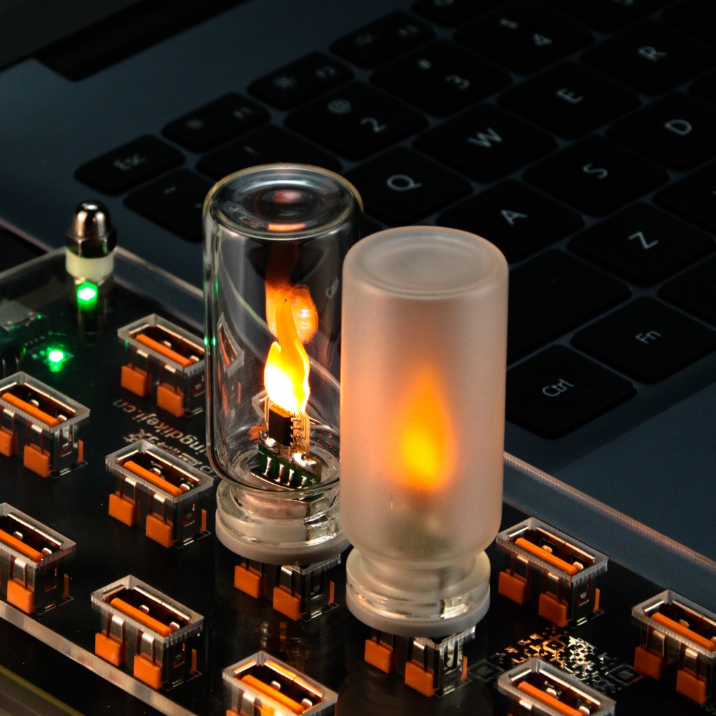 สุดยอดไอเท็มแคมป์ปิ้ง! ไฟเปลวไฟเทียม USB พร้อม 2 รุ่น (ด้าน/ใส) ไฟสร้างบรรยากาศในเต็นท์