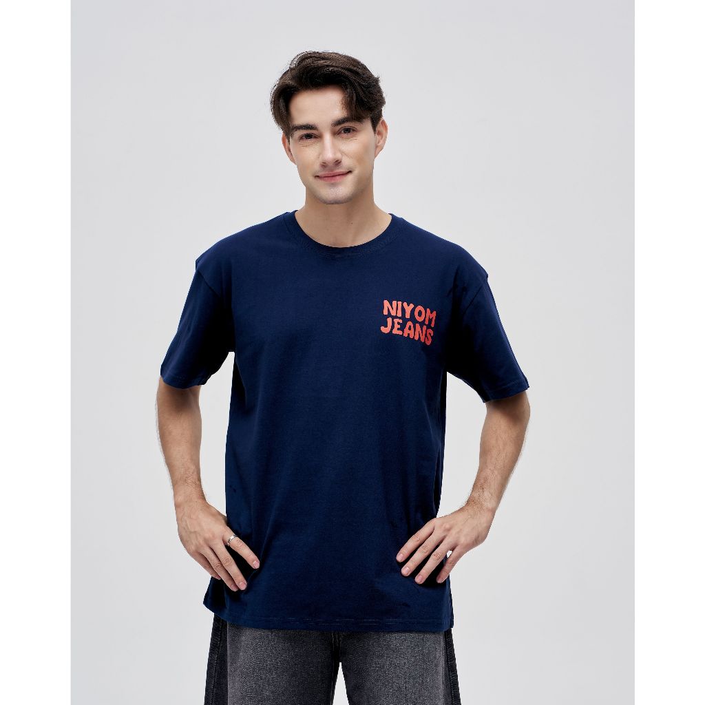 Niyom Jeans collection Woodstock : เสื้อยืด Oversize รุ่น TWS-005 สกรีนลาย ผ้าCotton ผ้ายืด