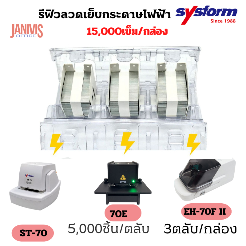 ลวดเย็บกระดาษไฟฟ้า SYSFORM ST-70/ MAX EH-70FE รีฟิล Refill (1 แพ็ค มี 3 ตลับ)