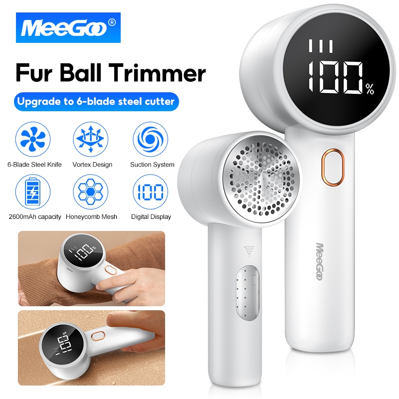 MeeGoo เครื่องตัดขุยผ้า Lint Remover จอแสดงผล LED  ที่ตัดขุยผ้า 1200mAh ชาร์จType-C ไร้สาย