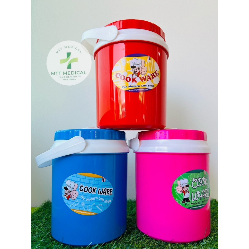 กระติกน้ำ กระติกน้ำแข็ง แบบพกพา ความจุ 1-1.5 ลิตร มีหูหิ้ว พร้อมช่องเสียบหลอดดูด BPA free แบรนด์ Cook ware รุ่น P1-5