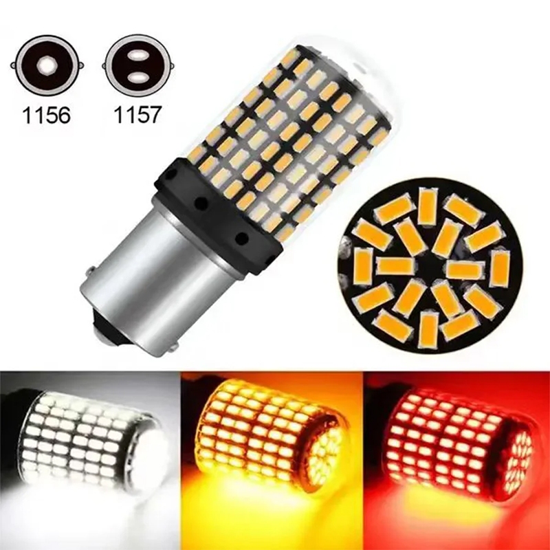 ไฟเบรค LED สำหรับรถยนต์ 144 ชิพ T20 7440 7443 1156 1157 หลากหลายสีและขั้ว 12V หลอดไฟเลี้ยว ไฟท้ายรถยนต์