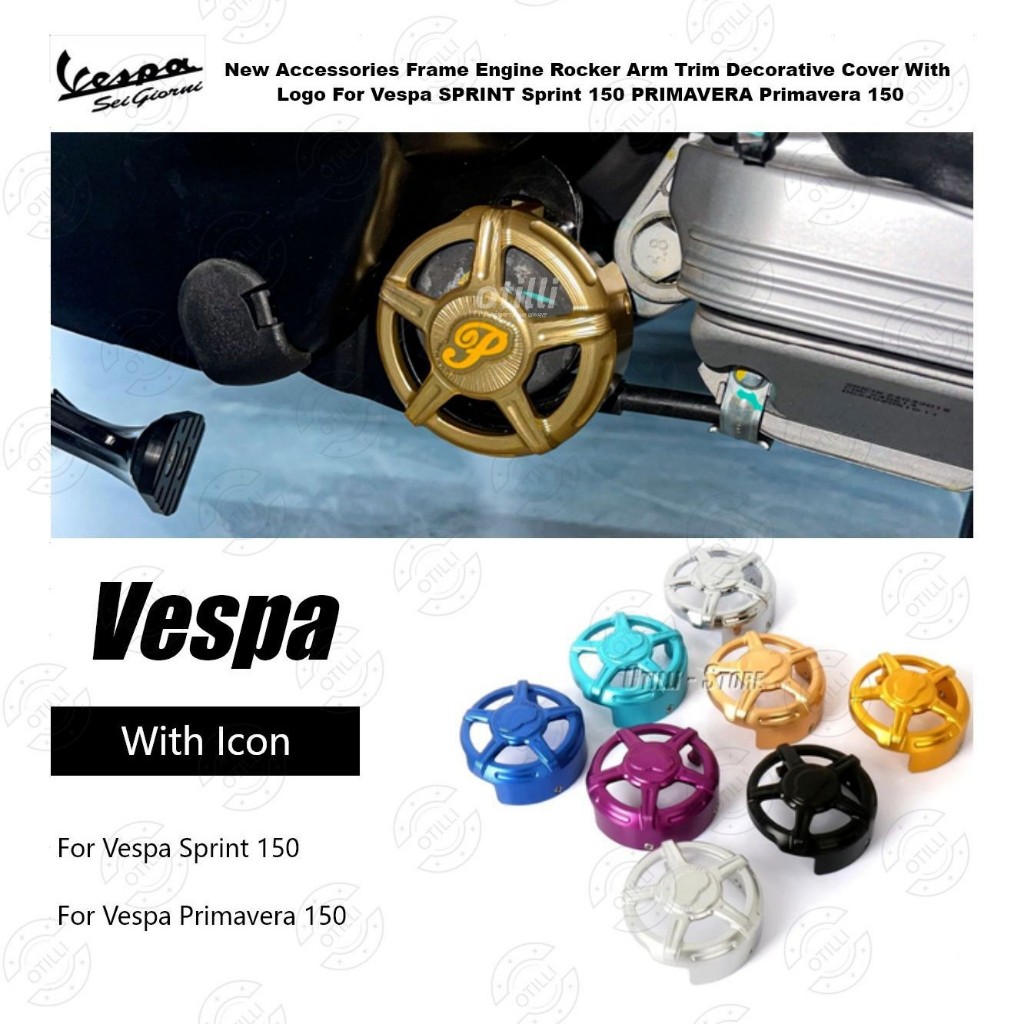 CNC Vespa Sprint Primavera 150 รถจักรยานยนต์เงียบบล็อกฝาครอบบัฟเฟอร์อุปกรณ์เสริม【🇹🇭พร้อมส่งในไทย🇹🇭】COD