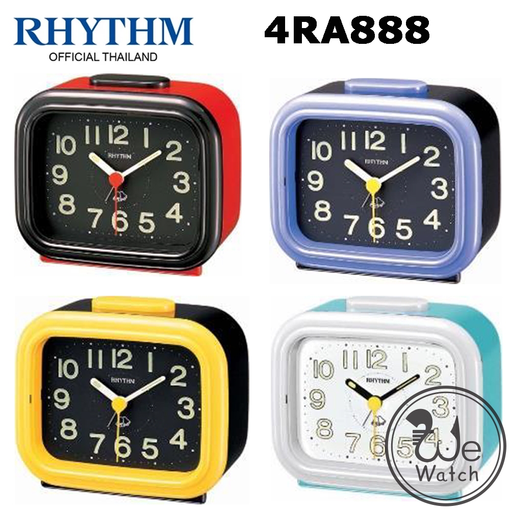 RHYTHM นาฬิกาปลุก แบบตั้งโต๊ะ 11.7 ซม. รุ่น 4RA888 เสียงดังกังวาล Bell Alarm เข็มเดินกระตุก