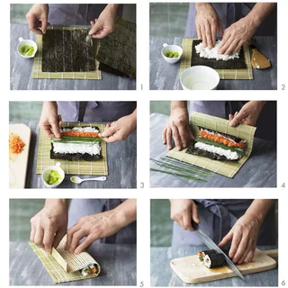 *พร้อมส่ง* ม้วนเสื่อไม้ไผ่ ม้วนซูชิ เสื่อซูชิ เสื่อไม้ไผ่ Sushi Bamboo Roller ข้าวปั้น ซูชิโรล โอนิกิริ