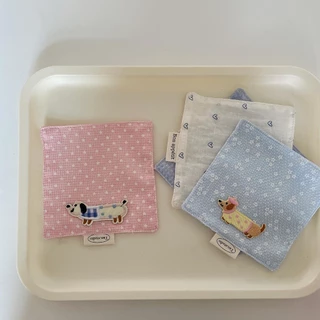 พร้อมส่ง แผ่นรองแก้วผ้าฝ้าย ลายตาราง ลายทาง กันความร้อน สไตล์มินิมอล พร็อพถ่ายภาพ