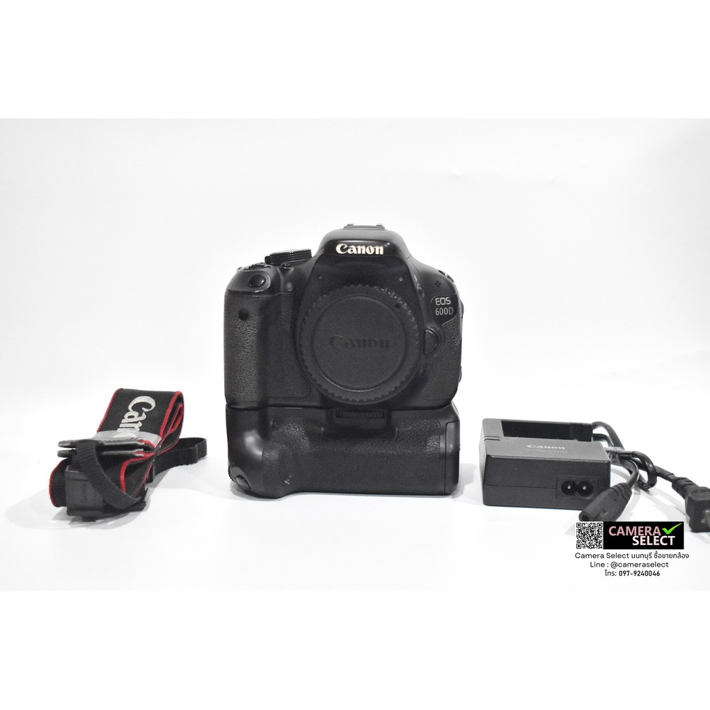 (มือสอง)กล้อง Canon 600D Body+ แบตเตอร์รี่Gripเทียบ สภาพโดยรวม 8.5/10 ชัตเตอร์ 32xxx มีร่องรอยการใช้