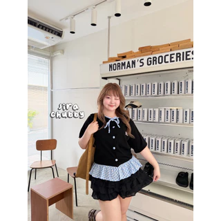 (ถูกสุด/มีส่งด่วน!⚡️) Meena Top🍪🍯💖 A251(JR) เสื้อคอกลมแต่งสก็อต งานผ้ายูนิโคล่ยืดเยอะนิ่มใส่สบาย แต่งสก็อตสาวอวบไซส์ใหญ่
