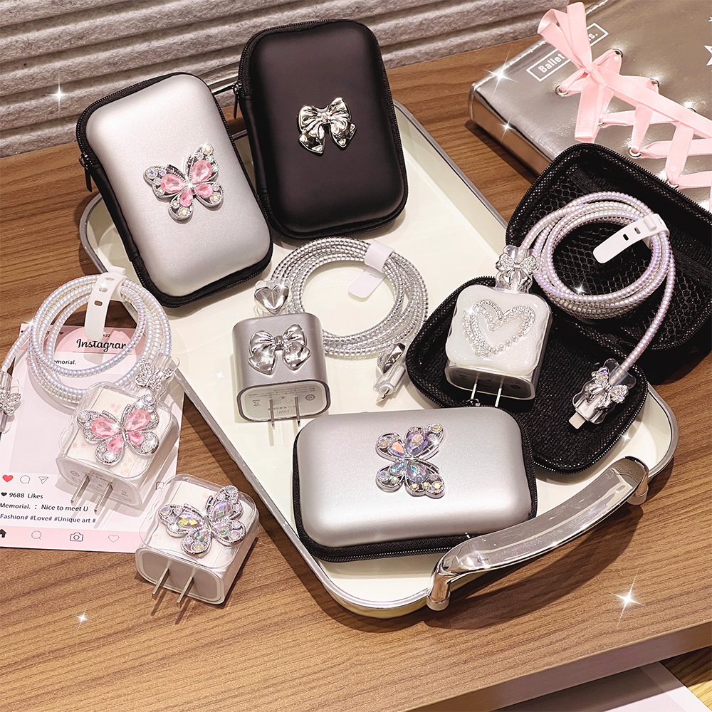 Data Cable Storage Bag กระเป๋าเก็บหัวชาร์จ For iPhone 18W/20W [ขนาดพอดี+วัสดุ TPU] ป้องกันการเสียหาย