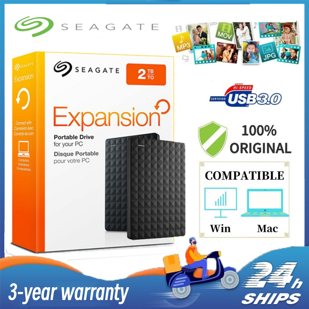 Seagate เอทานอล ฮาร์ดดิสก์ HDD External harddisk 1TB/2TB/4TB ฮาร์ดดิสพกพา USB3.0 ความจุสูง harddisk 
