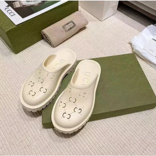 Size 35-45 รองเท้าผู้หญิงเปิดส้นGGส้นตึก เท้าอวบใส่ได้สบาย ส้นสูง 5.5cm.
