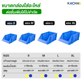 Kacha กล่องใส่อะไหล่ 1 แพ็ค 12 กล่อง วัสดุพลาสติกPP หยิบของได้ง่ายสะดวก เก็บอุปกรณ์ ประหยัดพื้นที่