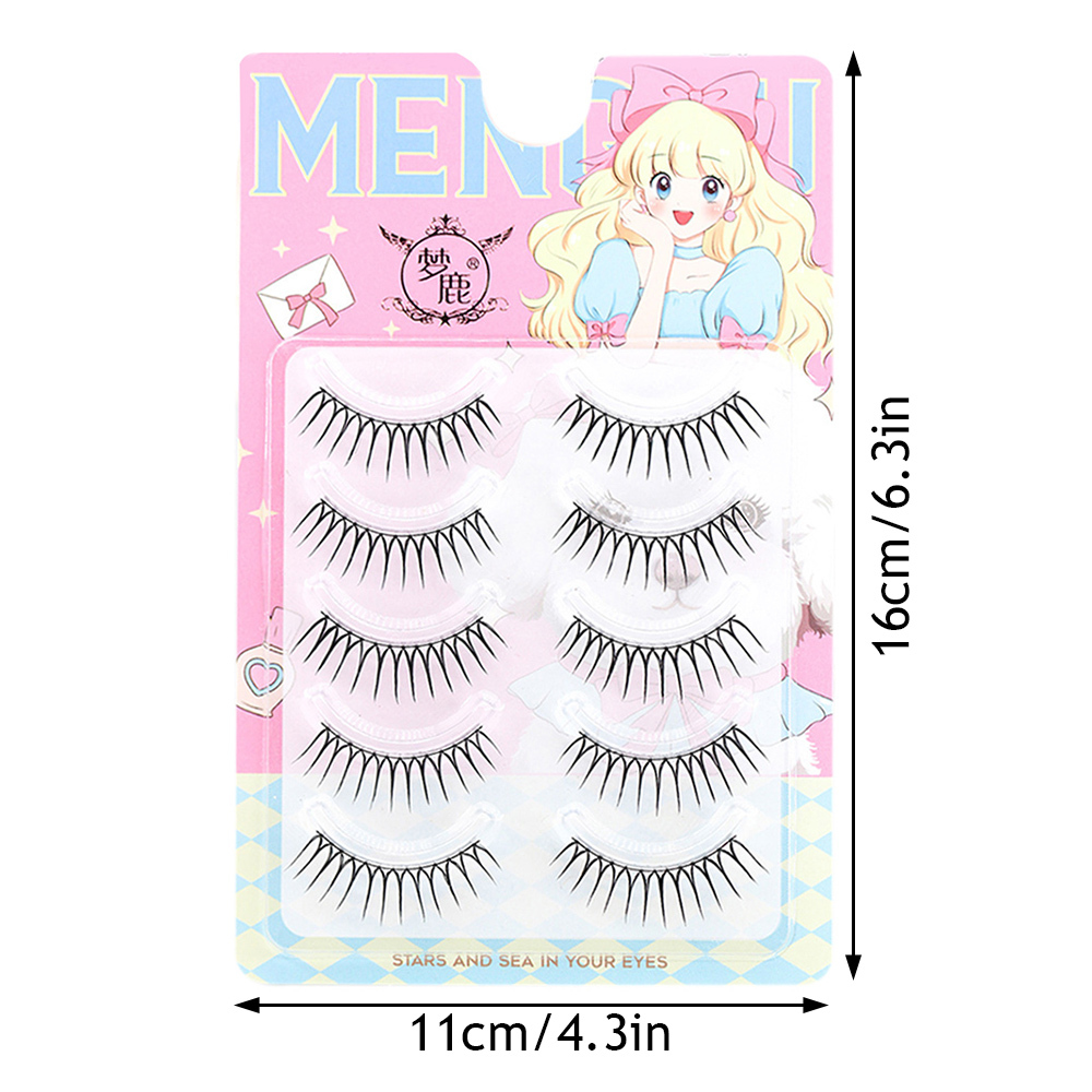 Menglu- Natural Cross Lash Extension Comic Eye 5 Pairs False Eyelashes U-shaped Dense Reusable Korean Makeup ราคา ถูกที่สุด ดีลบีเคเค แกลเลอรีภาพที่ 3