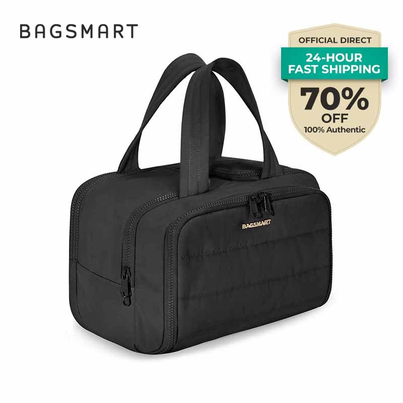 BAGSMART กระเป๋าเครื่องสำอาง 4 ทางเปิด - ออกแบบเปิดหาของง่าย กันน้ำ พกพาเดินทาง