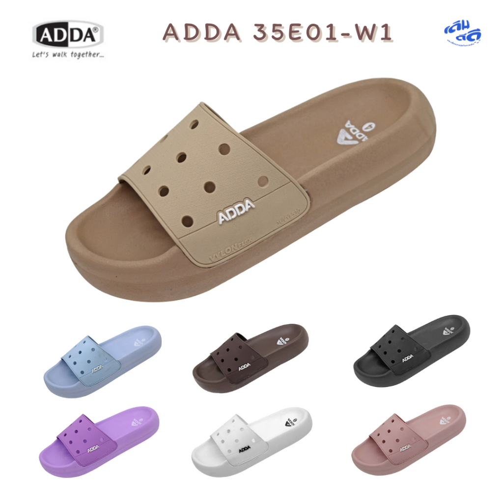 ADDA รองเท้าแตะผู้หญิง รุ่น 35E01-W1 แบบสวม น้ำหนักเบา ใส่สบาย ใช้ได้ทุกวัน ไซส์ 4-7