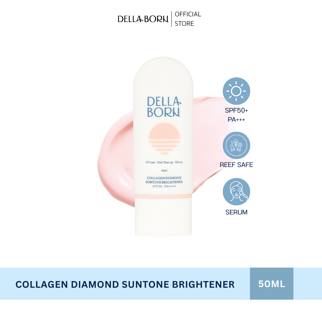 Della Born Collagen Diamond Tone-Up Sunscreen SPF50+ PA++++ กันแดด 3-in-1 ผิวใส พร้อมคอลลาเจนบำรุงผิ