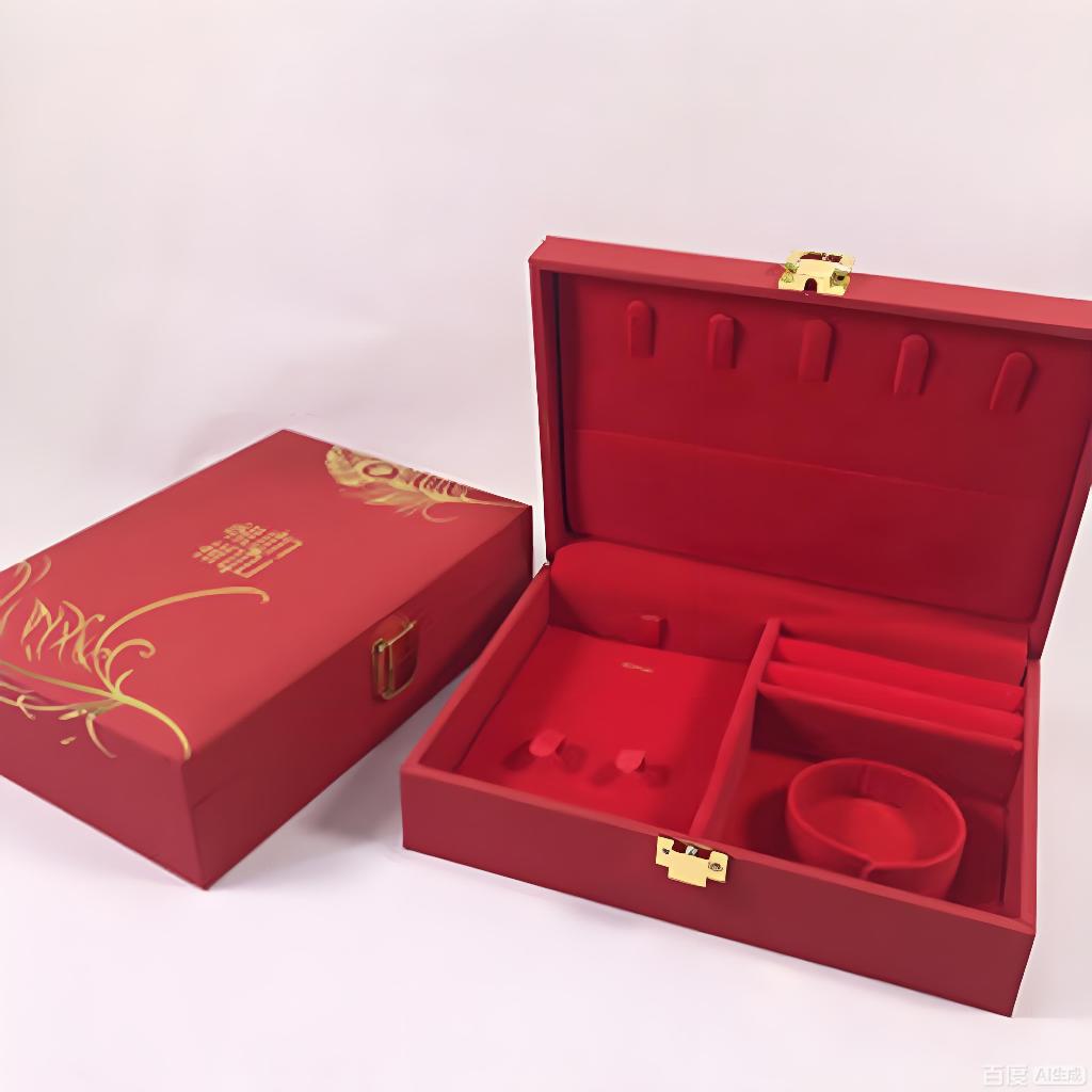 COD กล่องใส่เครื่องประดับ สีแดง กล่องกำมะหยี่ใส่เครื่องประดับ เก็บ แหวน ต่างหู สร้อยมือ กล่อง กันฝุ่น