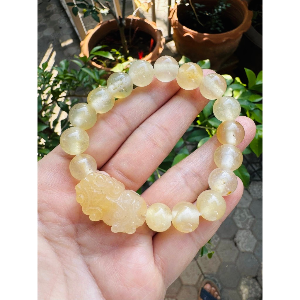 สร้อยข้อมือหยกปี่เซี่ยะ ขนาดเม็ด 11 มิล หยกแท้จากพม่า คัดเกรด ใส่ได้ทั้งผู้ชายและผู้หญิง - รูปที่ 4