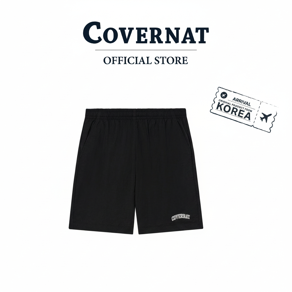 COVERNAT กางเกงขาสั้น รุ่น Small Arch Logo Swim Pants Black (70151SAWSPU_U5BKXX)
